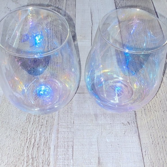 Set of two large size items iridescent stemless wine glasses - Picture 4 of 7